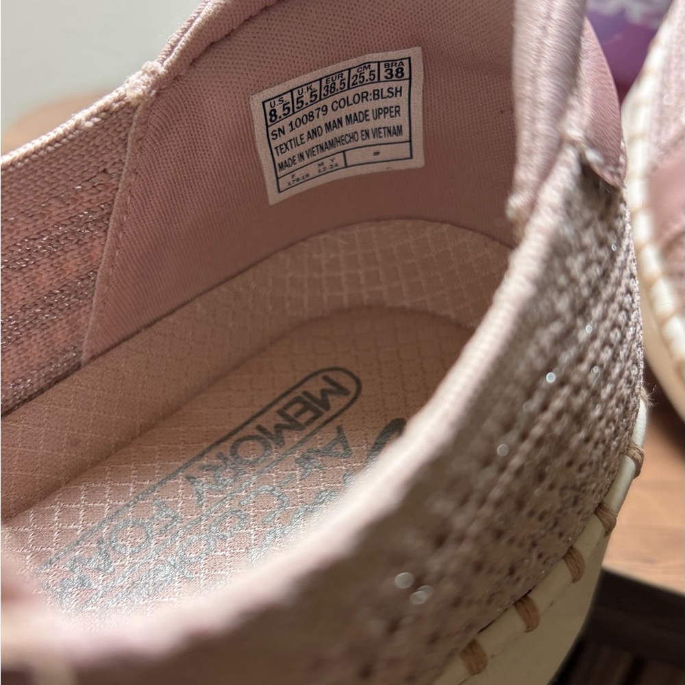 Skechers Women's Blush Pink Knit Lace-Up Sneakers - Picture 6 of 7